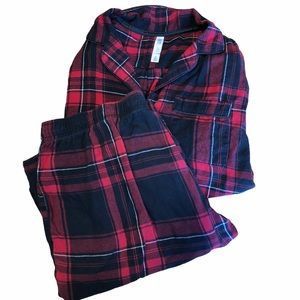 Soft Cotton Flannel Plaid Pajama Set